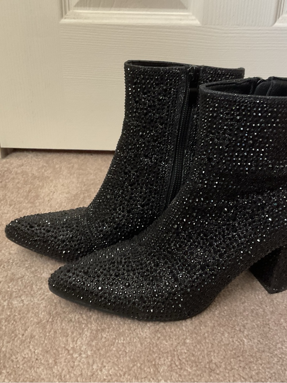 Forever Women's Black Sparkle Ankle Boots